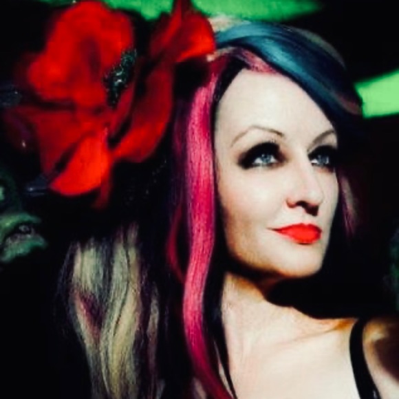 VINTAGE Handmade Runway SILK ORGANDY RED POPPY Feathers PIN HUGE 1940'S WOW! - Picture 7 of 10